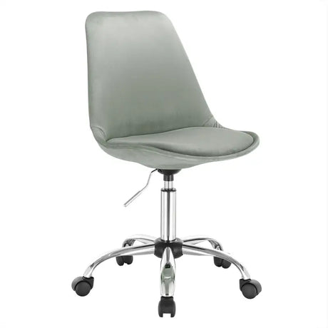 BukkitBow bureaustoel met draaibare zitting, hoogteverstelling, faux leren en fluwelen bekleding, stalen basis, zithoogte 48,5-60,5 cm.