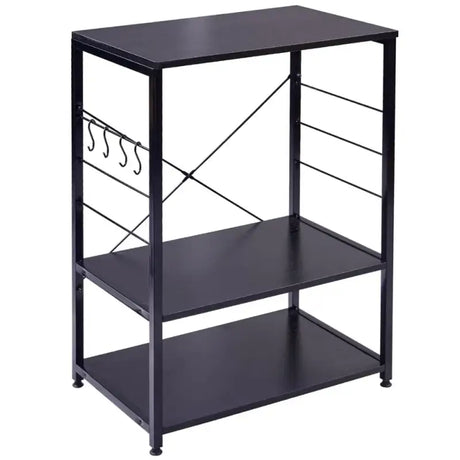 BukkitBow keukenkastje met magnetronkast, rek voor kopjes en haken voor keukengerei, afmeting 40x60x82cm, in de keuken geplaatst