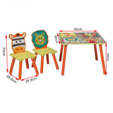 BukkitBow kindertafel en stoelenset, stevig en veilig, 60x60x44cm, inclusief tafel en twee stoelen voor kinderen