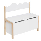 BukkitBow - Kinderbankje Met Opbergruimte - 60 cm Breed - Hout - Speelgoedkist - Zitbank - Wit