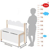 BukkitBow - Kinderbankje Met Opbergruimte - 60 cm Breed - Hout - Speelgoedkist - Zitbank - Wit