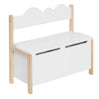 BukkitBow - Kinderbankje Met Opbergruimte - 60 cm Breed - Hout - Speelgoedkist - Zitbank - Wit