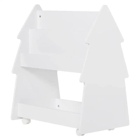 BukkitBow kinderboekenplank in Montessori-stijl, dubbelzijdige boekenkast met wieltjes, afmetingen 60x71x38,5 cm, voor kinderen