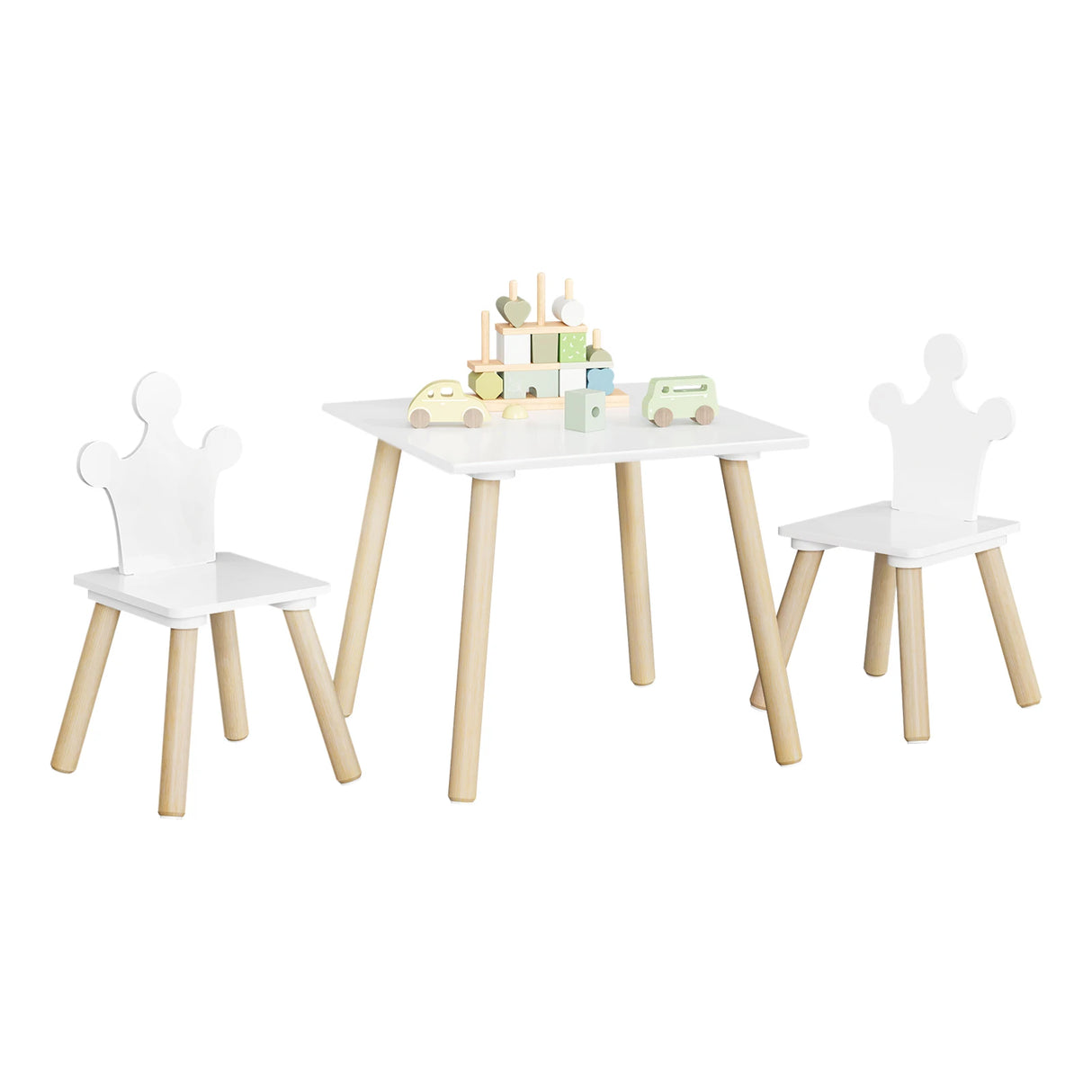 BukkitBow - Kindertafel met 2 Stoelen - Hout - Montessori - Speelset