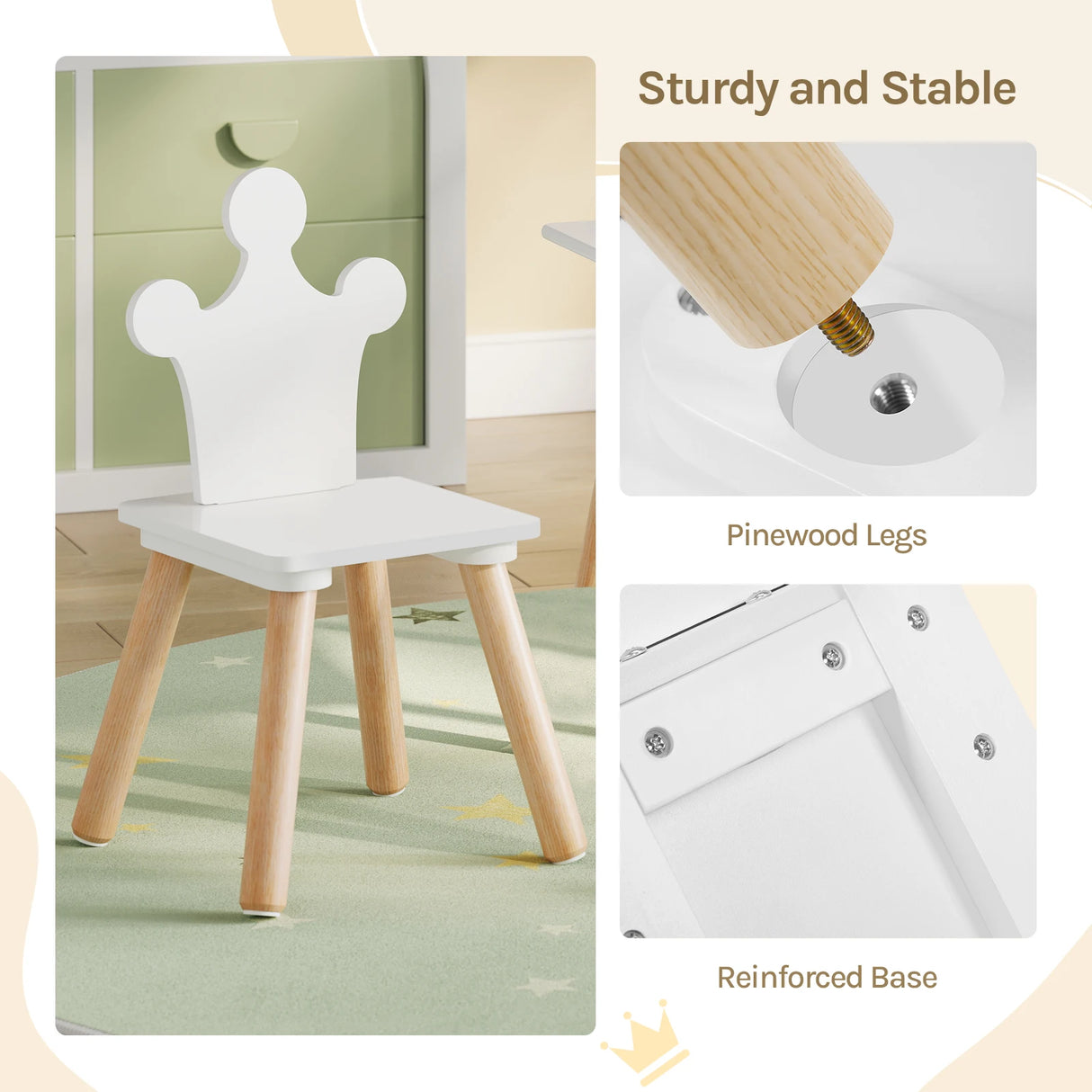 BukkitBow - Kindertafel met 2 Stoelen - Hout - Montessori - Speelset