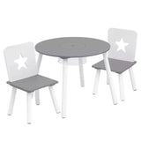 BukkitBow kindertafel met stoelen, kinder meubelset in veilig ergonomisch en compact ontwerp, 59,5x46cm, geschikt voor kinderen