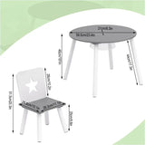 BukkitBow kindertafel met stoelen, ergonomisch en veilig kinderspeelmeubelset, 59,5x46cm, compact ontwerp en kleurrijk.