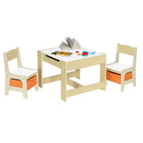 Kindermeubelset met BukkitBow kindertafel en stoelen, duurzaam ontwerp met opbergmanden, afmetingen 60x60x48cm, geschikt voor kinderen