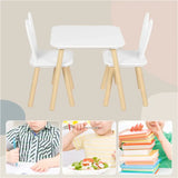 BukkitBow kindertafel met stoelen, houten meubelset met konijnenoor rugleuning, afmetingen 49,5x49,5x47 cm, geschikt voor kinderen