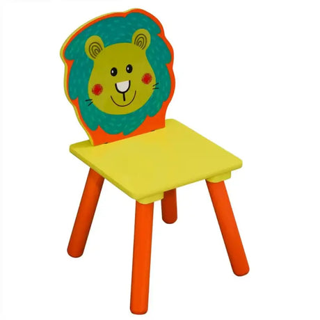 BukkitBow kindermeubelset met tafel en stoelen met dierenpatroon, geschikt voor spelen en creatieve activiteiten, afmeting 60x60x44cm