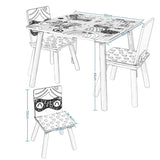 Roze kindertafel met stoelen van BukkitBow, ideaal voor spelen en leren, afmetingen 60x44x60cm, kindermeubelset.