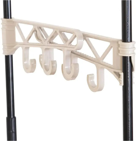 BukkitBow kledingrek met afneembare zijarmen, 2 opbergplanken, kunststof en stalen buis, maximale belasting 16kg, 55x28,5x175cm