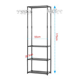 BukkitBow kledingrek met afneembare zijarmen, 2 opbergplanken, kunststof en stalen buis, 55x28,5x175cm, max belasting 16kg