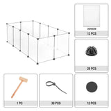 Licht verduisterde kleine dierenren van BukkitBow voor hamsters, cavia's en konijnen, 12 platen van 35x45cm, afmetingen 145x75x46cm.