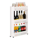 BukkitBow kleine keukenwagen met smal rek op wielen, 3 of 4 lagen opslag, geschikt voor keuken, woonkamer of badkamer.