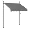 BukkitBow muur luifel in polyester met PA coating, UV-bescherming, verstelbare hoogte en kantelhoek, ideale zonwering voor buiten.