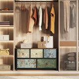 BukkitBow ladekast met 5 stoffen lades, metalen frame, geschikt als TV meubel, dressoir voor woonkamer, slaapkamer of hal