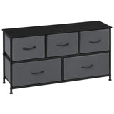 BukkitBow ladekast met 5 stoffen lades, metalen frame, geschikt als TV meubel of dressoir voor woonkamer, slaapkamer of hal