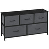 BukkitBow ladekast met 5 stoffen lades, metalen frame, geschikt als TV meubel of dressoir voor woonkamer, slaapkamer of hal