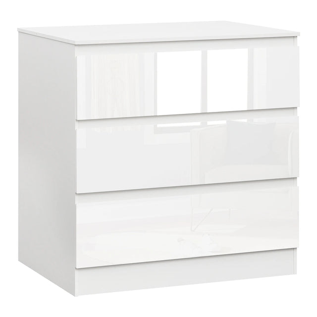 BukkitBow dressoir met 3 lades van spaanplaat, slaapkamer opbergkast met houten uitstraling en moderne stijl