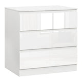 BukkitBow ladekast van spaanplaat met 3 lades, slaapkamer dressoir en opbergkast, zwart en modern design