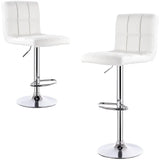 BukkitBow leren barkruk met metalen frame, ergonomisch ontwerp, rugleuning, verstelbaar en draaibaar, zithoogte 60-82 cm.
