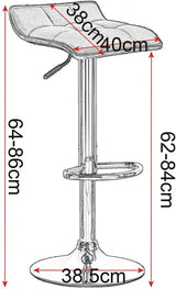 BukkitBow linnen barkruk met verchroomd stalen frame, 360° draaibaar en in hoogte verstelbaar, modern ontwerp, zithoogte 62-84 cm.