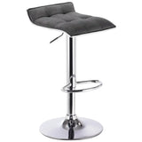 BukkitBow linnen barkruk met verchroomd stalen frame, 360° draaibaar en in hoogte verstelbaar, modern design, zithoogte 62-84 cm.