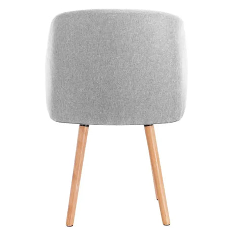 BukkitBow linnen eetkamerstoel met massief houten frame, ergonomisch ontwerp en zithoogte van 47 cm.