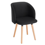 BukkitBow linnen eetkamerstoel met massief houten frame, ergonomisch design en zithoogte 47 cm, stijlvolle interieurstoel