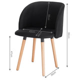 BukkitBow linnen eetkamerstoel met massief houten frame, ergonomisch en stijlvol, zithoogte 47 cm.