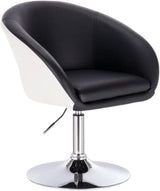 BukkitBow luxe barkruk relaxstoel met kunstleer, linnen of fluweel, verstelbaar en ergonomisch, verchroomd staal, zithoogte 44-57 cm