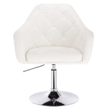 Luxe BukkitBow barkruk in kunstleer of fluweel, verchroomd staal, verstelbaar en draaibaar, zithoogte 46,5-62,5 cm.