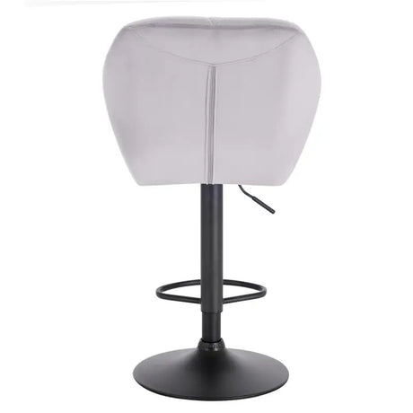Luxe BukkitBow barkruk van fluweel of leer met rugleuning, mini-armleuning, draaibaar en voetensteun, zithoogte 60-82 cm.