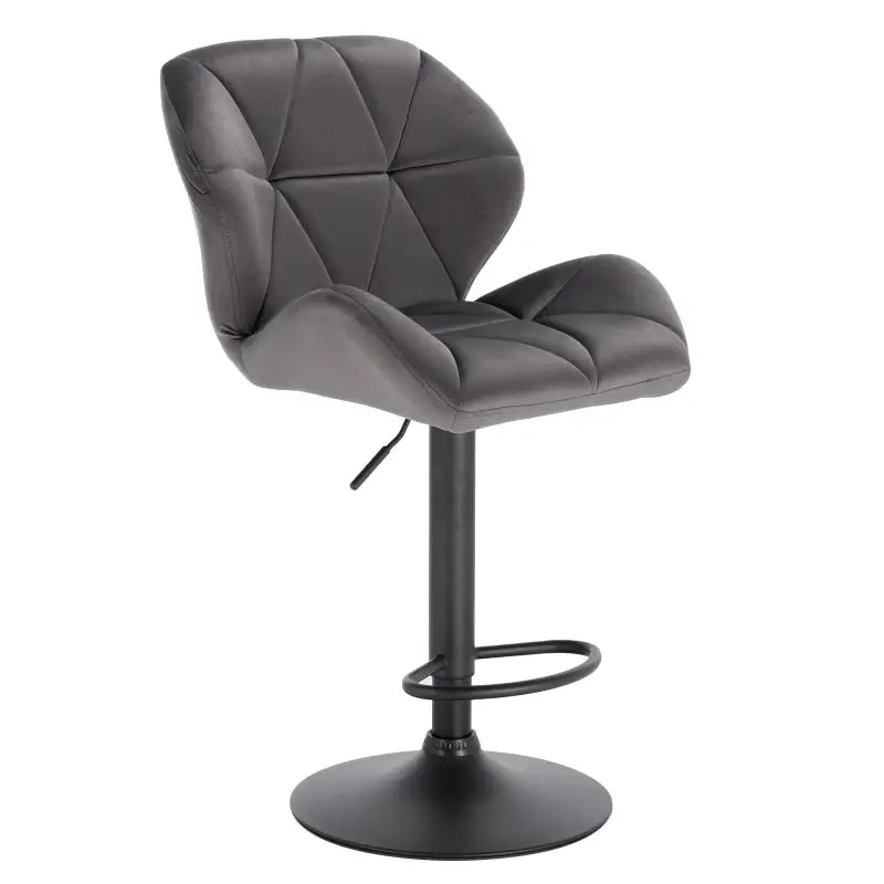 Luxe barkruk van BukkitBow met fluweel of leer, draaibaar met rugleuning, mini-armleuning en voetensteun, zithoogte 60-82 cm