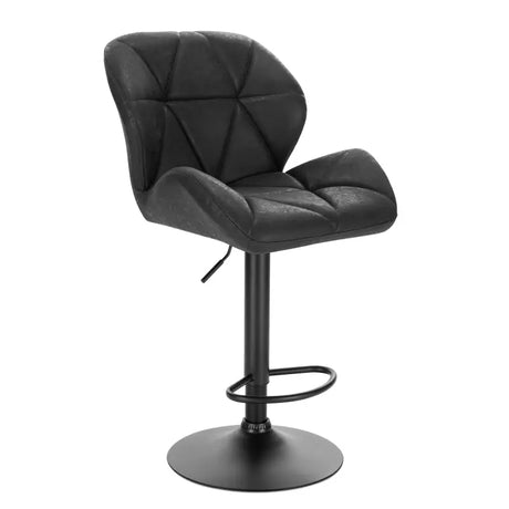 Luxe barkruk van BukkitBow in fluweel of leer met rugleuning, mini-armleuning, draaibaar en voetsteun, zithoogte 60-82 cm.