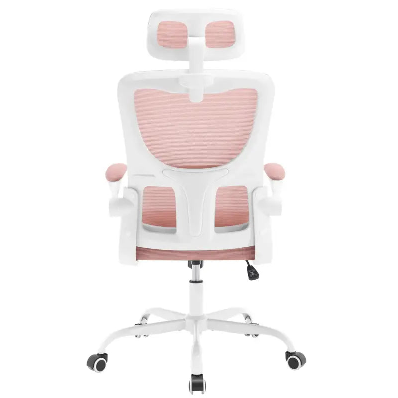 Luxe BukkitBow bureaustoel met mesh rug, metalen frame, PU wielen en verstelbare hoogte en schommelfunctie, tot 150 kg draagvermogen