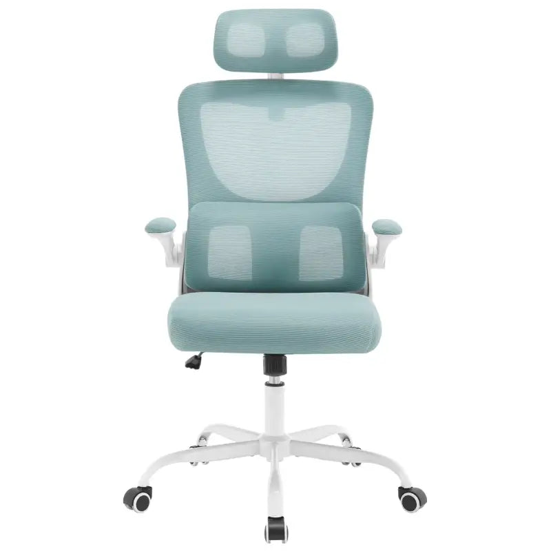 BukkitBow luxe bureaustoel met mesh rug, metalen frame, PU-wielen, verstelbare hoogte en schommelfunctie, tot 150 kg draagvermogen