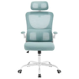 BukkitBow luxe bureaustoel met mesh rug, metalen frame, PU-wielen, verstelbare hoogte en schommelfunctie, tot 150 kg draagvermogen