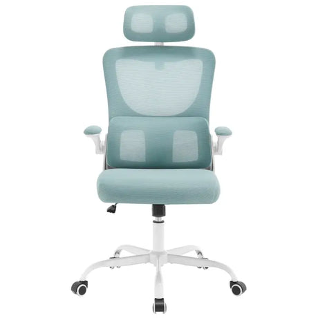 BukkitBow luxe bureaustoel met mesh rug, metalen frame, PU-wielen, verstelbare hoogte en schommelfunctie, tot 150 kg draagvermogen