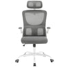 Luxe BukkitBow bureaustoel met mesh rug, metalen frame, PU-wielen, verstelbare hoogte en schommelfunctie, tot 150 kg draagkracht.