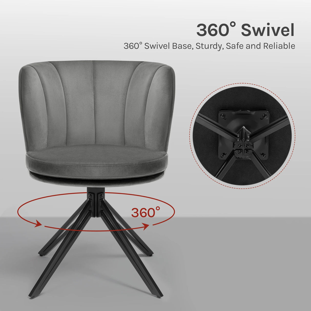 Set van 2 BukkitBow luxe draaibare eetkamerstoelen met 360 graden rotatie, modern design en comfortabele zitting.