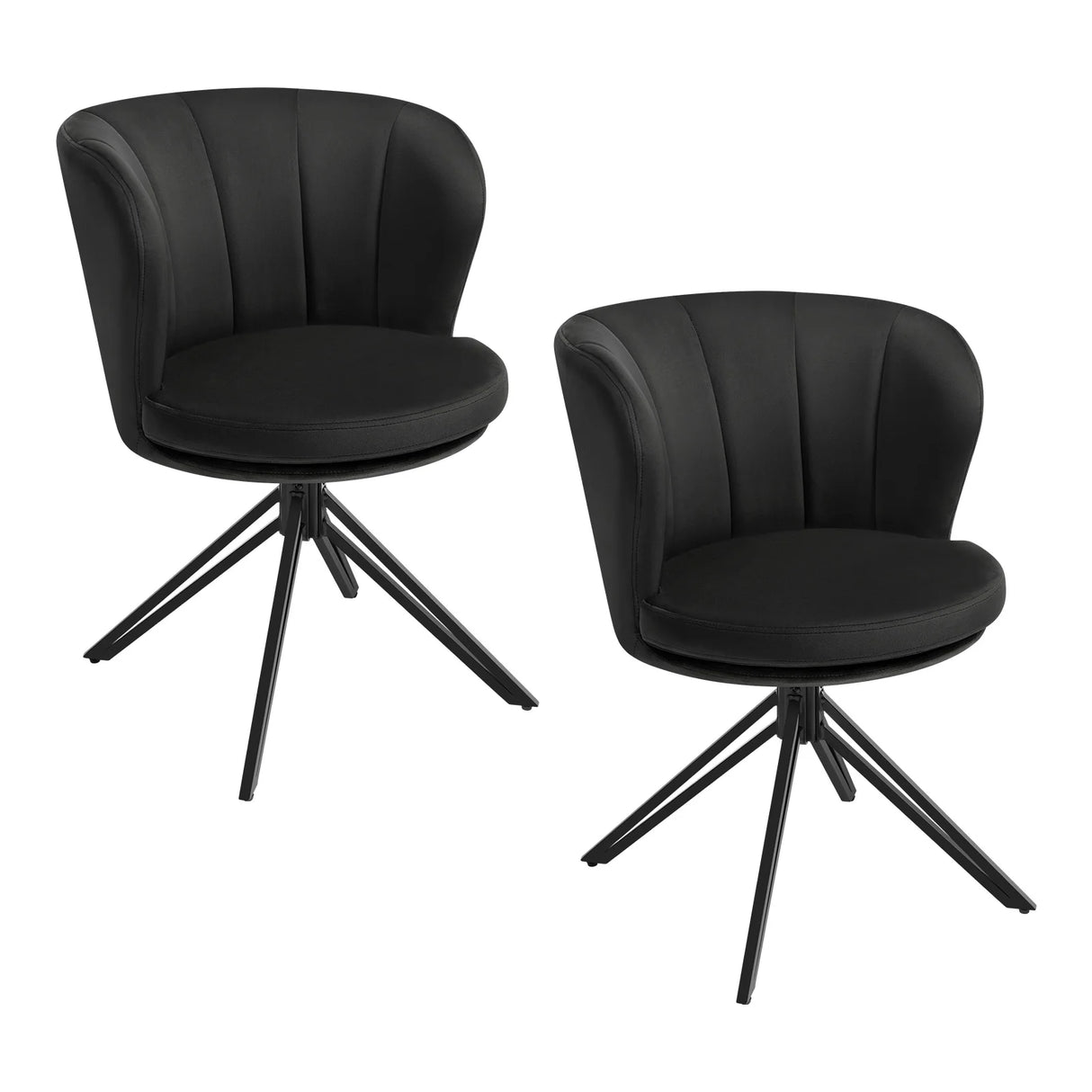 Luxe BukkitBow draaibare eetkamerstoel set van 2 met 360 graden rotatie en comfortabele zitting, modern design.