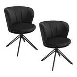 Luxe BukkitBow draaibare eetkamerstoel set van 2 met 360 graden rotatie en comfortabele zitting, modern design.