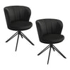 Luxe BukkitBow draaibare eetkamerstoel set van 2 met 360 graden rotatie en comfortabele zitting, modern design.