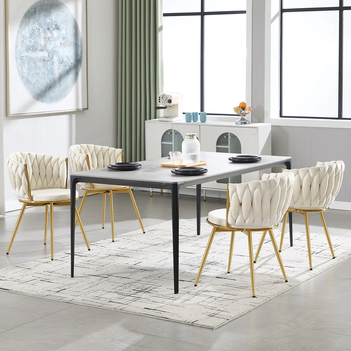Twee moderne BukkitBow luxe draaibare velvet eetkamerstoelen in donkerblauw met houten poten, set van 2, elegant en comfortabel