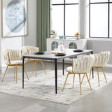 Twee moderne BukkitBow luxe draaibare velvet eetkamerstoelen in donkerblauw met houten poten, set van 2, elegant en comfortabel