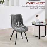 Set van 4 moderne BukkitBow luxe draaibare velvet eetkamerstoelen met zachte bekleding en houten poten, elegant en comfortabel.