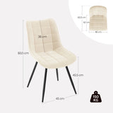 Set van 4 moderne BukkitBow velvet draaibare eetkamerstoelen met zachte bekleding en strakke ontwerp.