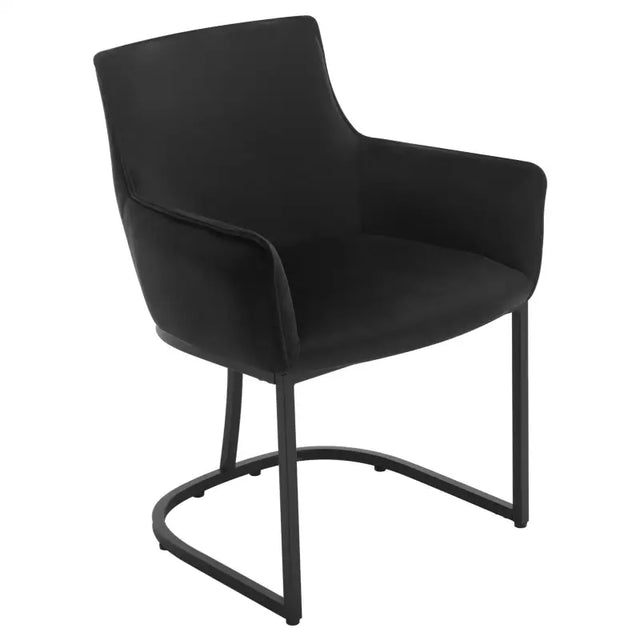 Luxe BukkitBow eetkamerstoel van fluweel met U-vormig metalen onderstel, comfortabele en multifunctionele zithouding, hoogte 46,5 cm.
